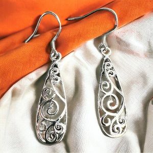 925 dainty sterling silver dangle earrings drop filigree